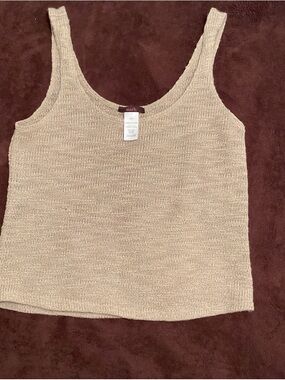 mark. Neutral Beige Knit Scoop Neck Tank